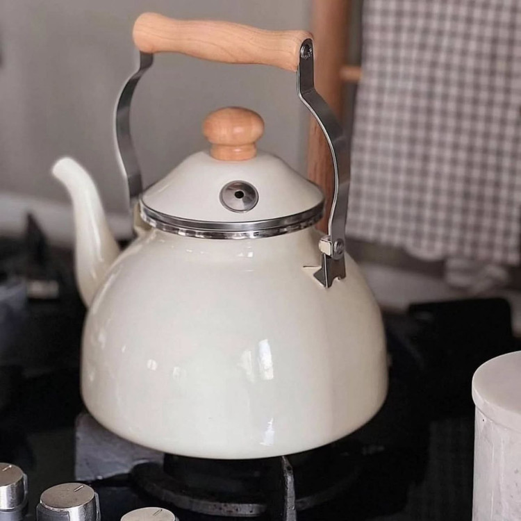 کتری تک لعابی دسته بامبو محصول درجه یک وارداتی