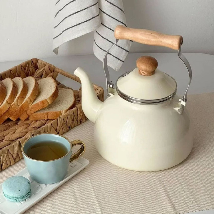 کتری تک لعابی دسته بامبو محصول درجه یک وارداتی