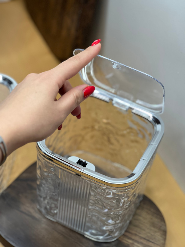 سطل زباله و نظم دهنده رومیزی شفاف وارداتی