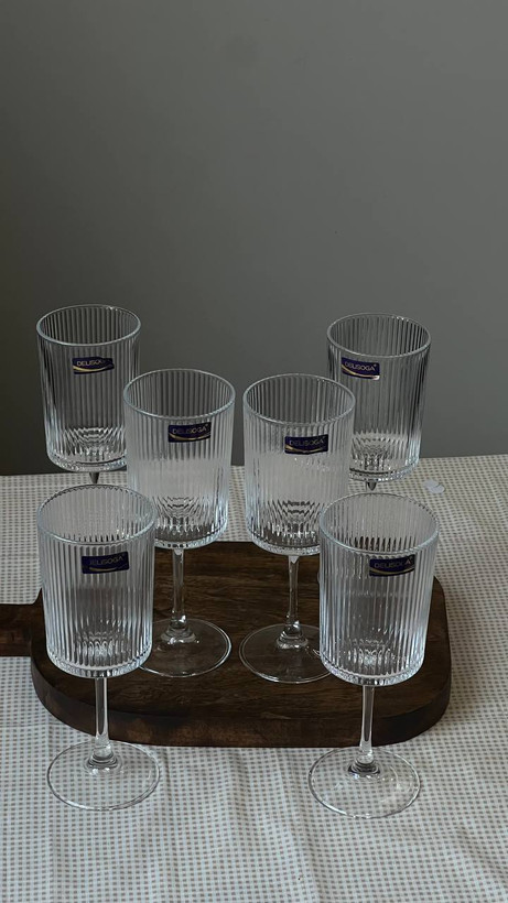 دسر خوری و گیلاس شیاردار Silk محصول وارداتی Deli Glass