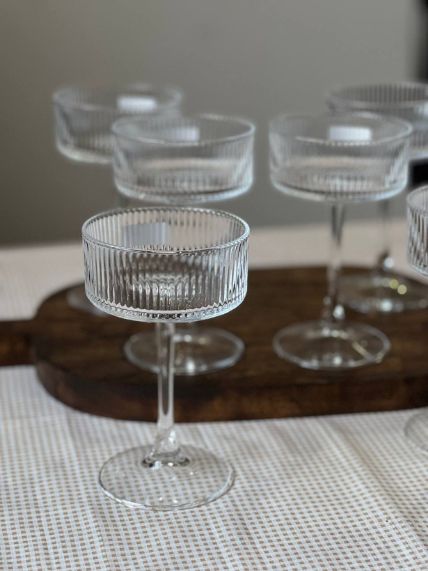 دسر خوری و گیلاس شیاردار Silk محصول وارداتی Deli Glass