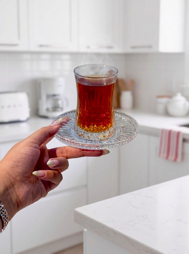 ستکان نعلبکی Elysia محصول Paşabahçe ترکیه🇹🇷🇹🇷🇹🇷 جنس:کریستالین